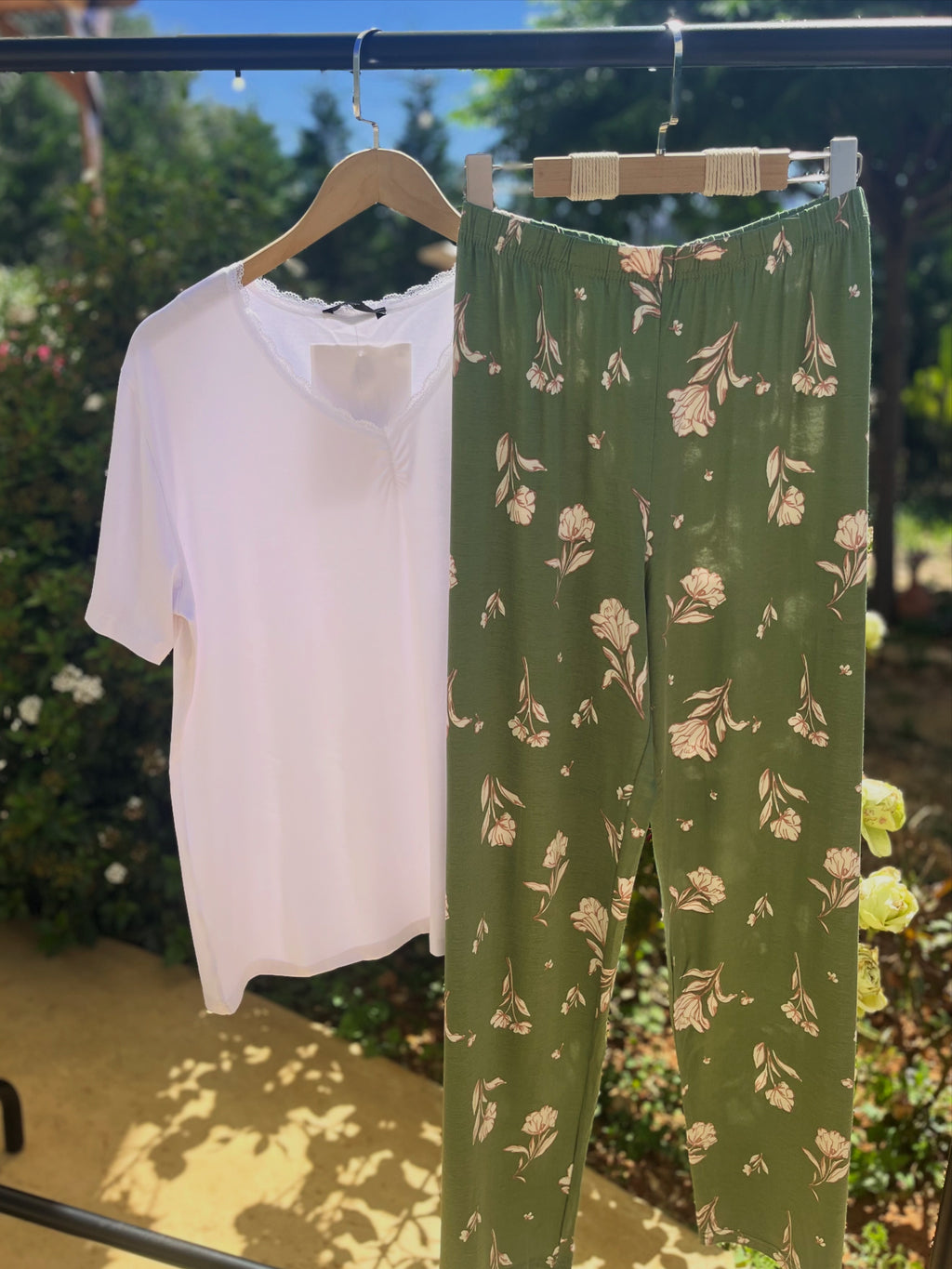 Sage Blossom Pajama Set