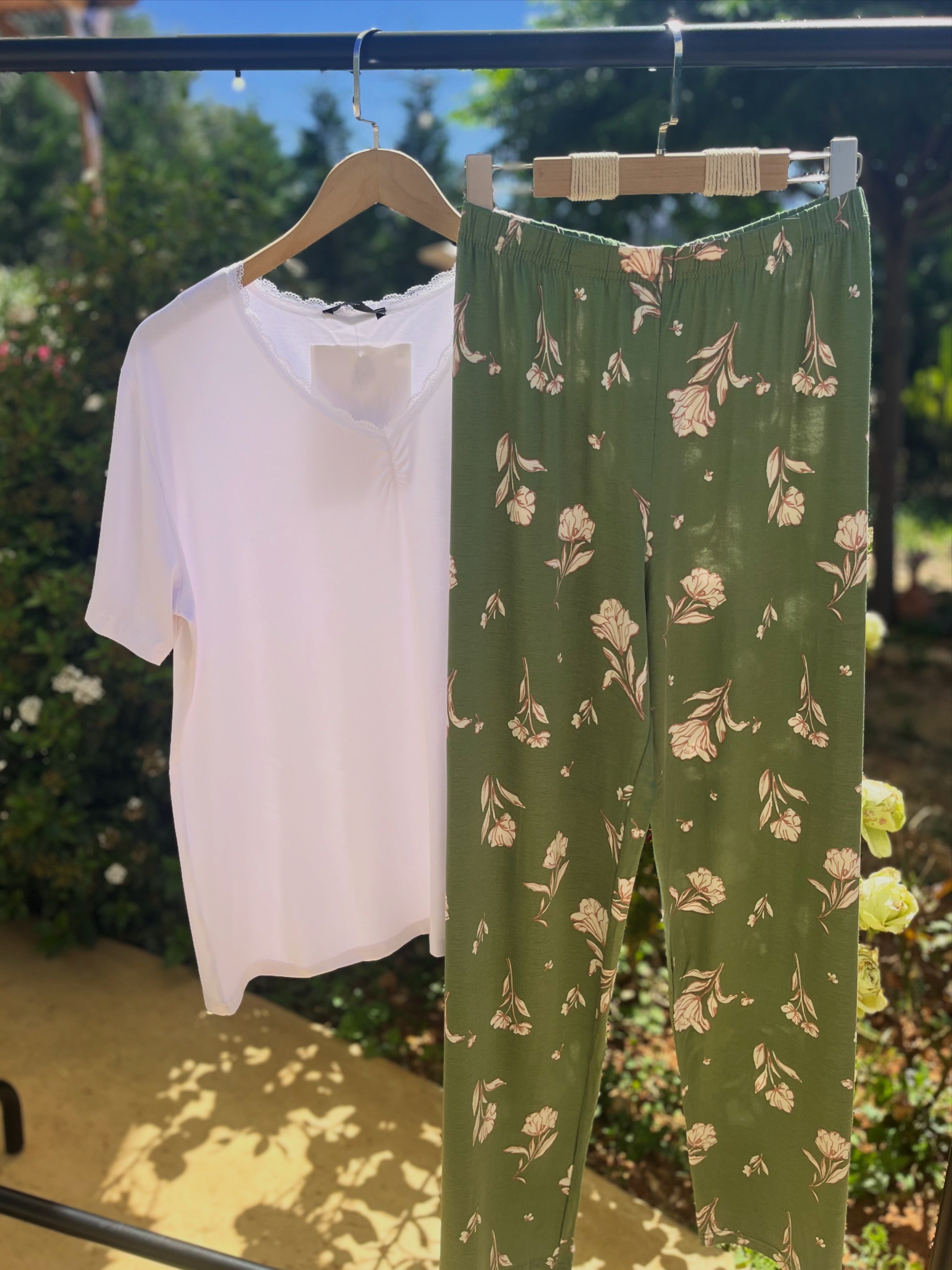 Sage Blossom Pajama Set