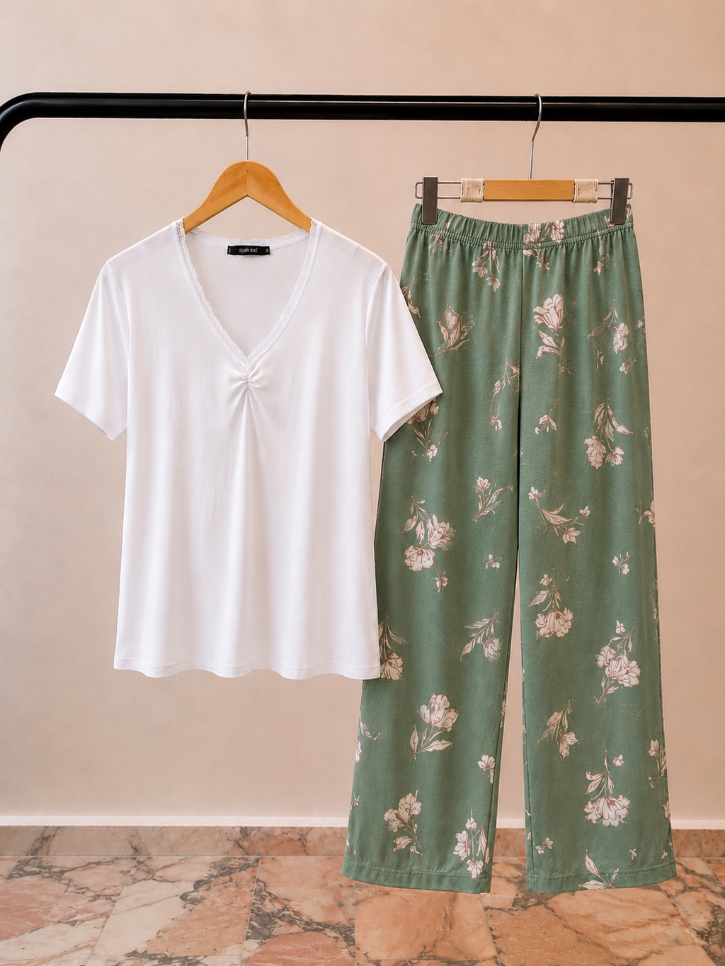 Sage Blossom Pajama Set