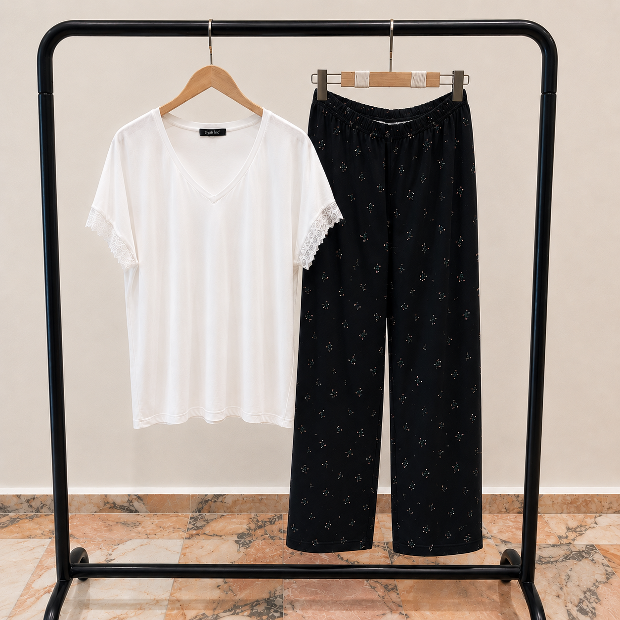 Black Blossom Pajama