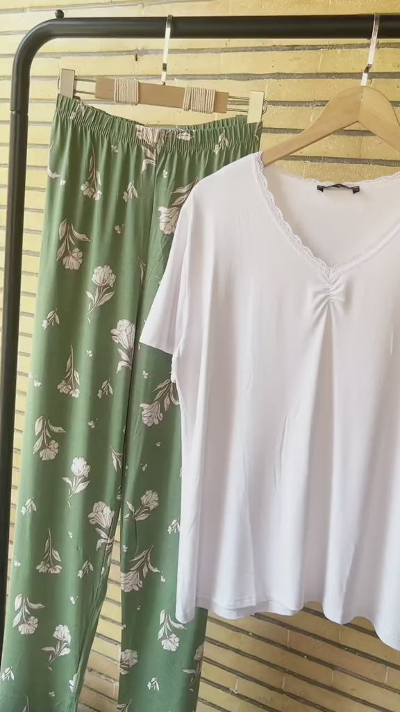 Sage Blossom Pajama Set